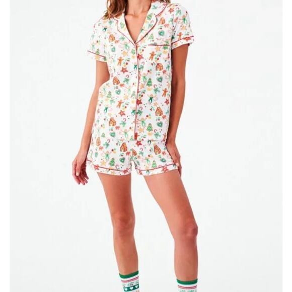 Roller Rabbit Pajama Set Women XXS Gingerbread Party Polo Christmas Holiday 2024 - Picture 1 of 16